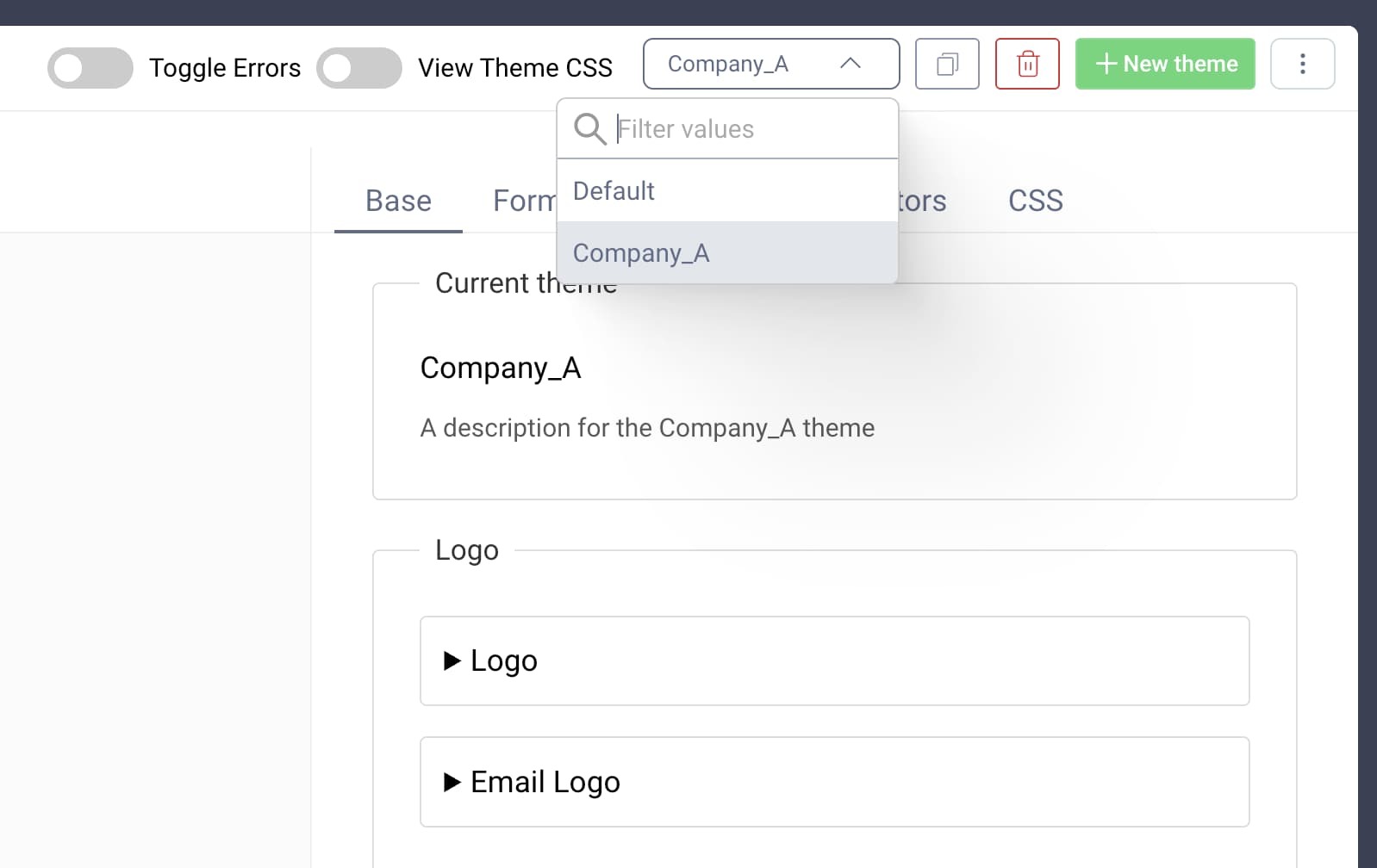 Select theme
